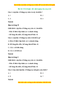 Trắc nghiệm Bài 16: Vẽ kĩ thuật với sự trợ giúp của máy tính