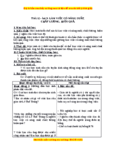 Giáo án Bài 9 GDCD 9: Làm việc có năng suất, chất lượng, hiệu quả