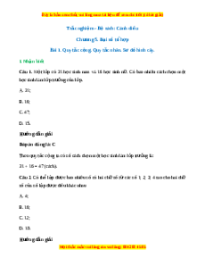 Trắc nghiệm Quy tắc cộng. Quy tắc nhân. Sơ đồ hình cây Toán 10 Cánh diều