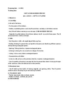 Giáo án Unit 6: Endangered species Tiếng Anh 12 (mới CV 5512)