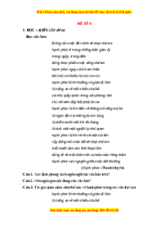 Đề thi cuối kì 1 Ngữ văn 12 - đề 8 có đáp án