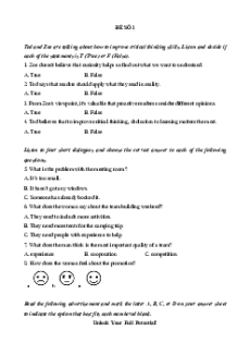 Bộ 3 đề thi Cuối kì 2 Tiếng Anh 12 Bright có đáp án