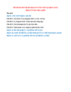 Chuyên đề ĐGTD ĐHBK Hà Nội TSA phần Tư duy đọc hiểu