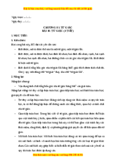 Giáo án Tứ giác Toán 8 Kết nối tri thức