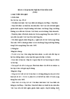 Giáo án Bài 8 Lịch sử 9 Chân trời sáng tạo (2024): Cách mạng tháng Tám năm 1945