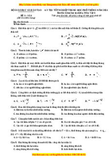 Đề Tốt nghiệp Vật lí 2024 theo đề tham khảo (Đề 5)