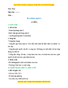 Giáo án Bảng nhân 5 Toán 2 Chân trời sáng tạo