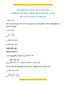 Trắc nghiệm Tích của một số với một vectơ Toán 10 Cánh diều