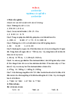 Bài tập cuối tuần Toán 4 Tuần 15 Cánh diều (có lời giải)