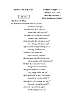 Đề thi Cuối kì 1 Ngữ văn 9 Chân trời sáng tạo 2024 (Đề 7)