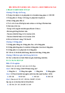 Đề cương ôn tập cuối học kì 1 Toán lớp 5 Chân trời sáng tạo