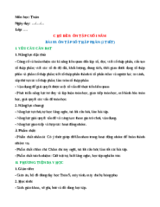 Giáo án Ôn tập số thập phân Toán lớp 5 Chân trời sáng tạo