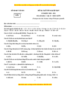 Đề thi thử Hóa Học Sở Yên Bái lần 1 năm 2021