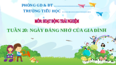 Giáo án Powerpoint Tuần 20: Ngày đáng nhớ của gia đình Hoạt động trải nghiệm lớp 2 Kết nối tri thức