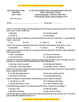 Đề Tốt nghiệp GDCD 2024 theo đề tham khảo (Đề 6)