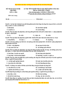 Đề Tốt nghiệp GDCD 2024 theo đề tham khảo (Đề 6)