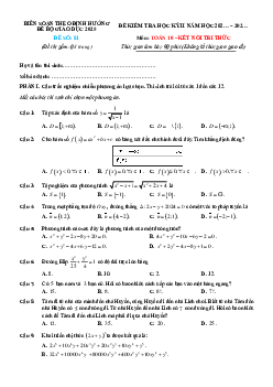 Bộ 20 đề thi cuối kì 2 Toán 10 Kết nối tri thức Cấu trúc mới