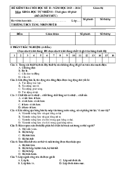 Đề thi cuối kì 2 KHTN (nối tiếp) 8 Kết nối tri thức trường THCS Tăng Nhơn Phú B - TP Hồ Chí Minh
