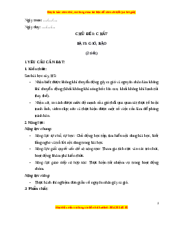 Giáo án Bài 5 Khoa học lớp 4 (Chân trời sáng tạo): Gió, bão
