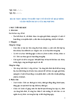 Giáo án Bài 18 Địa lí 12 Cánh diều: Thực hành
