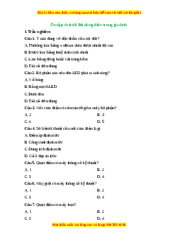 Trắc nghiệm Ôn tập Chủ đề Đồ dùng điện trong gia đình Công nghệ 6 Cánh diều