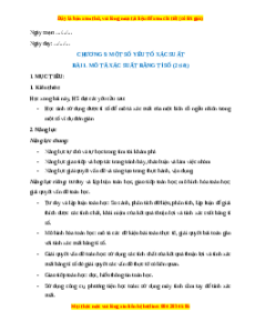 Giáo án Toán 8 Mô tả xác suất bằng tỉ số Chân trời sáng tạo