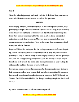 Đề thi giữa kì 2 Tiếng Anh 12 trường THPT Nguyễn Thị Định năm 2023