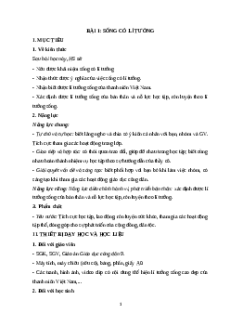 Giáo án Bài 1: Sống có lí tưởng Giáo dục công dân 9 Kết nối tri thức