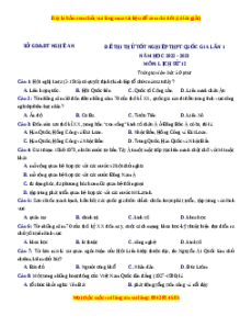 Đề thi thử Lịch sử Sở Nghệ An lần 1 năm 2023