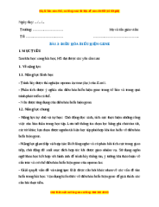 Giáo án Bài 3 Sinh học 12 Chân trời sáng tạo: Điều hoà biểu hiện gene