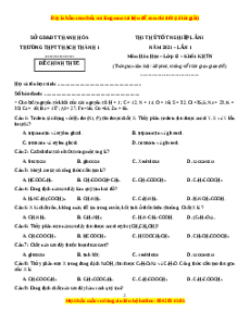 Đề thi thử Hóa Học trường Thạch Thành 1 năm 2021