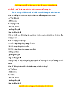 Trắc nghiệm Tin học 7 Bài 4 Kết nối tri thức: Mạng xã hội và một số kênh trao đổi thông tin trên internet