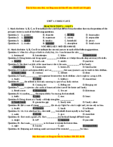 Practice test Tiếng Anh 10 Global success Học kì 1