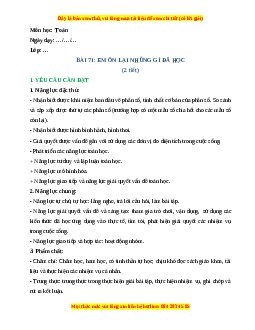 Giáo án Em ôn lại những gì đã học Toán lớp 4 Cánh diều