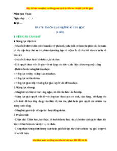 Giáo án Em ôn lại những gì đã học Toán lớp 4 Cánh diều