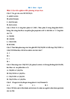 Trắc nghiệm Hóa học 12 Đúng-Sai, Trả lời ngắn Kết nối tri thức (form 2025)