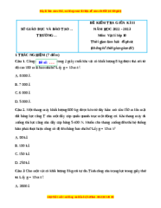 Đề thi giữa kì 2 Vật lí 10 Kết nối tri thức (Đề 3)