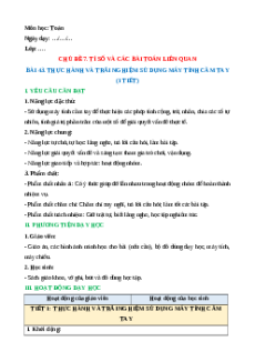 Giáo án Thực hành và trải nghiệm sử dụng máy tính cầm tay Toán lớp 5 Kết nối tri thức