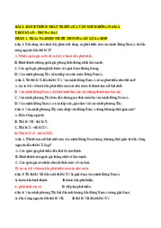 Trắc nghiệm Bài 8: Hành trình phát triển của văn minh Đông Nam Á Lịch sử 10 Đúng-Sai 2025