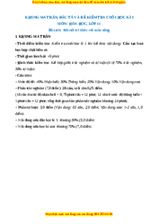 Đề thi cuối kì 1 Hóa Học 11 Kết nối tri thức - Đề 1