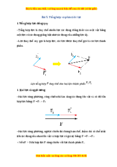Lý thuyết Vật lí 10 Cánh diều Bài 5: Tổng hợp và phân tích lực