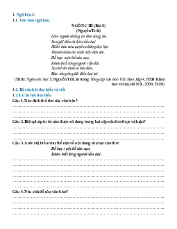 Ngữ liệu ngoài sgk lớp 10 phần Thơ, văn Nguyễn Trãi