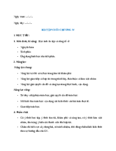 Giáo án Bài tập cuối chương 4 Toán 12 Chân trời sáng tạo