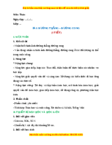 Giáo án Đường thằng - đường cong Toán 2 Chân trời sáng tạo