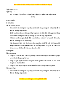 Giáo án Bài 14 Khoa học lớp 4 (Cánh diều): Nhu cầu sống của động vật và chăm sóc vật nuôi