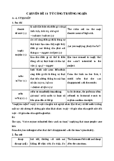 Chuyên đề Từ cùng trường nghĩa (Ôn thi Tốt nghiệp Tiếng Anh 2025)
