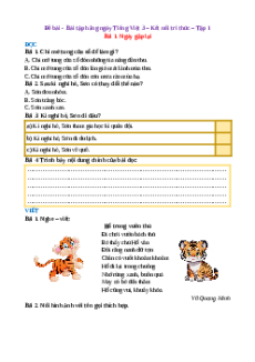 Bài tập hàng ngày Tiếng việt lớp 3 Kết nối tri thức học kì 1