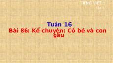 Giáo án Powerpoint Bài 86: Kể chuyện: Cô bé và con gấu Tiếng việt lớp 1 Cánh diều