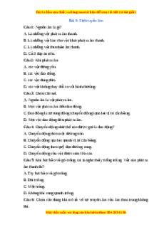 Trắc nghiệm Sự truyền âm KHTN 7 Cánh diều