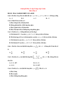 Trắc nghiệm Toán 11 Chân trời sáng tạo Chương 2 (có đúng sai, trả lời ngắn)